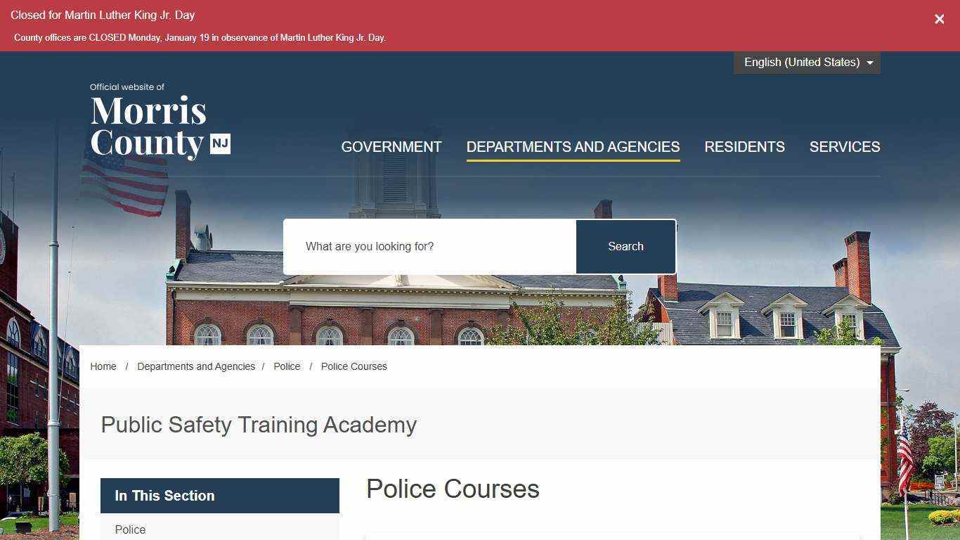 Police Courses – Morris County, NJ
